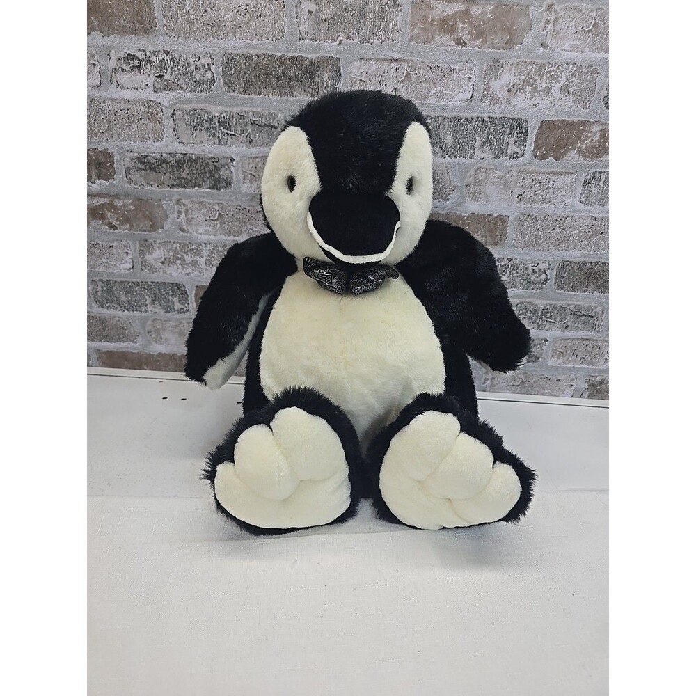 Wholesale Merchandisers Inc Black And White  Penguin Plush With Bow Tie
